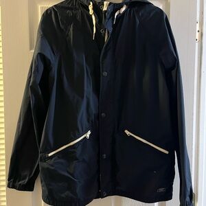 Abercrombie & Fitch Dark Blue Raincoat with Hood